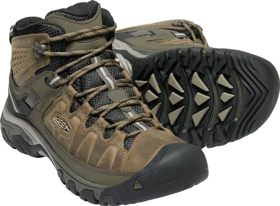 Keen Targhee III Mid Heren Wandelschoenen Bungee Cord Black Bruin Leer K1017786 - Foto 14