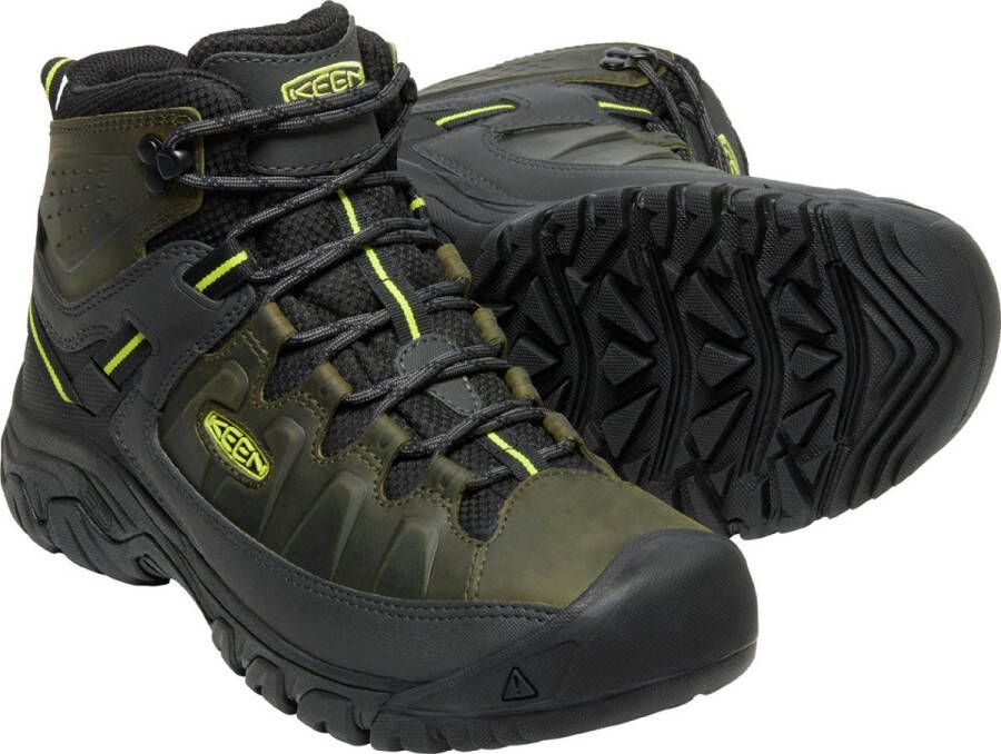 Keen Targhee III Mid Heren Wandelschoenen Forest Night Evening Primrose Groen Leer K1026861