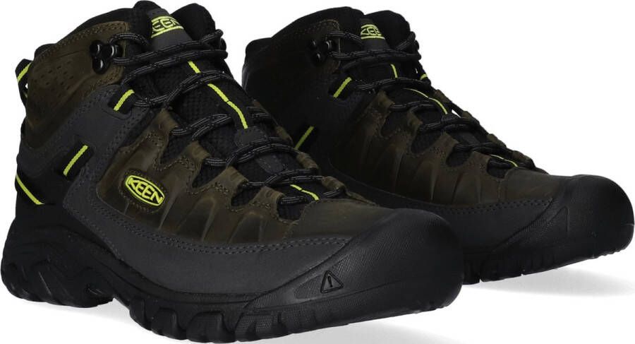 Keen Targhee III Mid Heren Wandelschoenen Forest Night Evening Primrose Groen Leer K1026861 - Foto 8