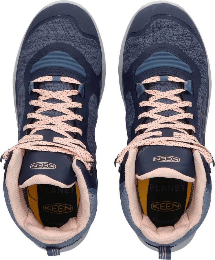 Keen Terradora Flex Mid Dames Wandelschoenen Vintage Indigo Peachy Blauw Mesh K1026877