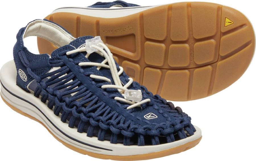 Keen Uneek Dames Sandalen Navy Birch Blauw Canvas K1026232