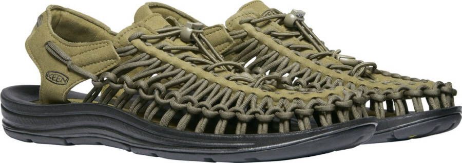 Keen Uneek Heren Sandalen Dark Olive Black Groen Polyester K1023381