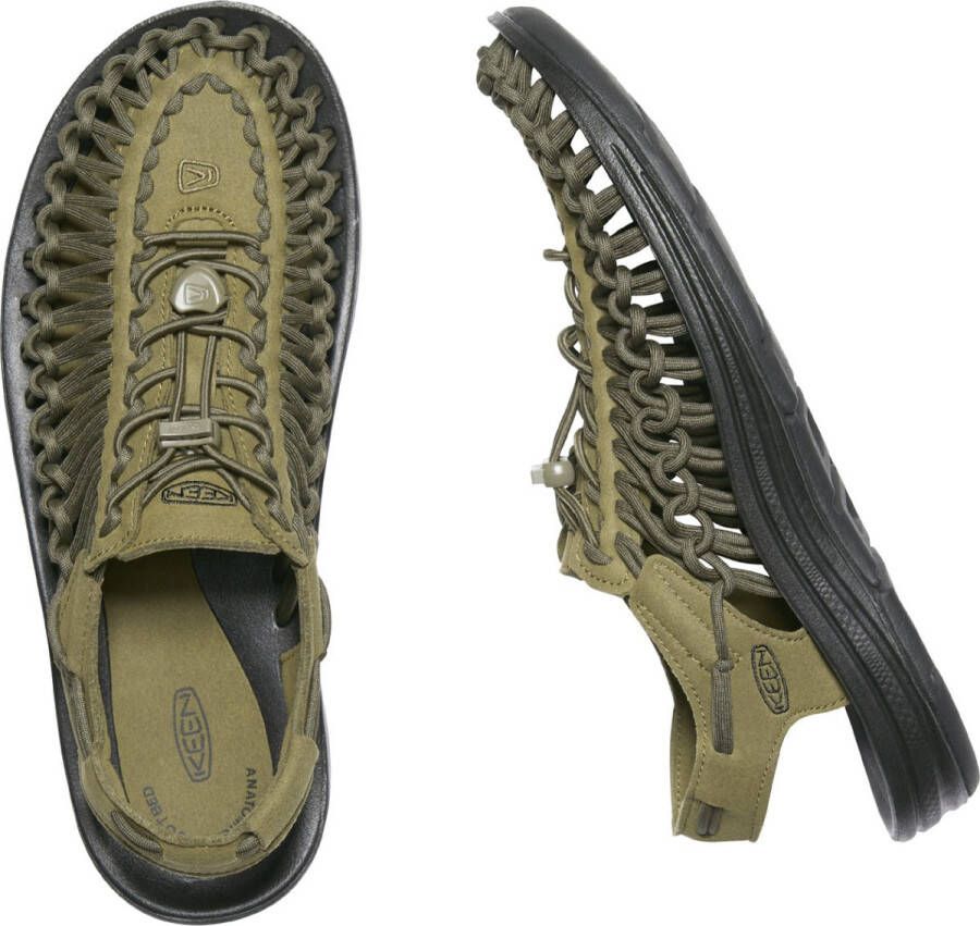 Keen Uneek Heren Sandalen Dark Olive Black Groen Polyester K1023381