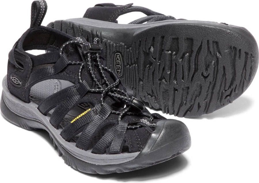 Keen Whisper Dames Wandelsandalen Black Magnet Zwart Polyester K1018227