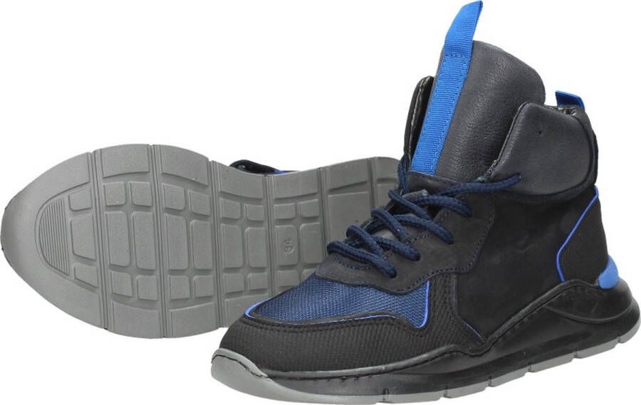 KEQ Jongens veterschoenen Hoog blauw