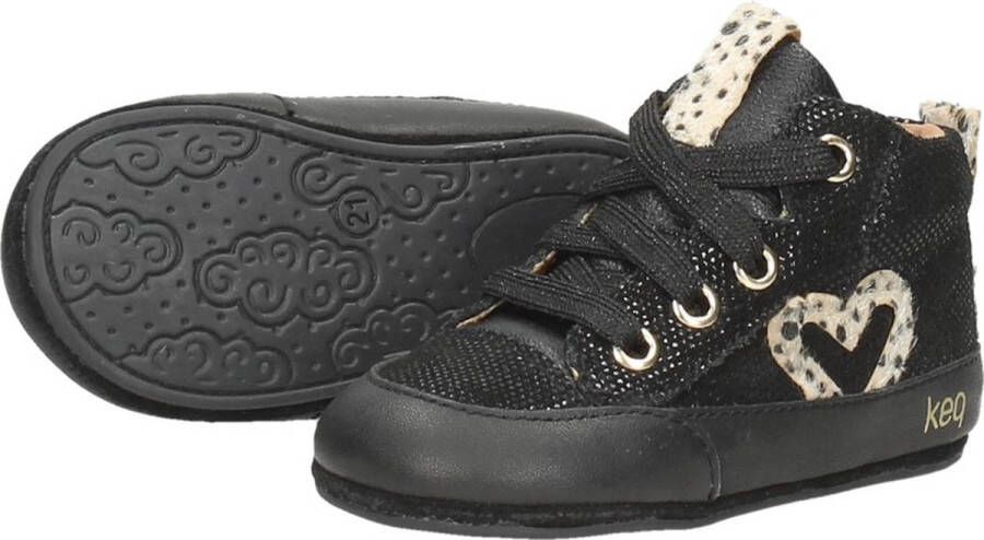 KEQ Meisjes Baby schoentjes Meisjes Baby schoentjes Zwart