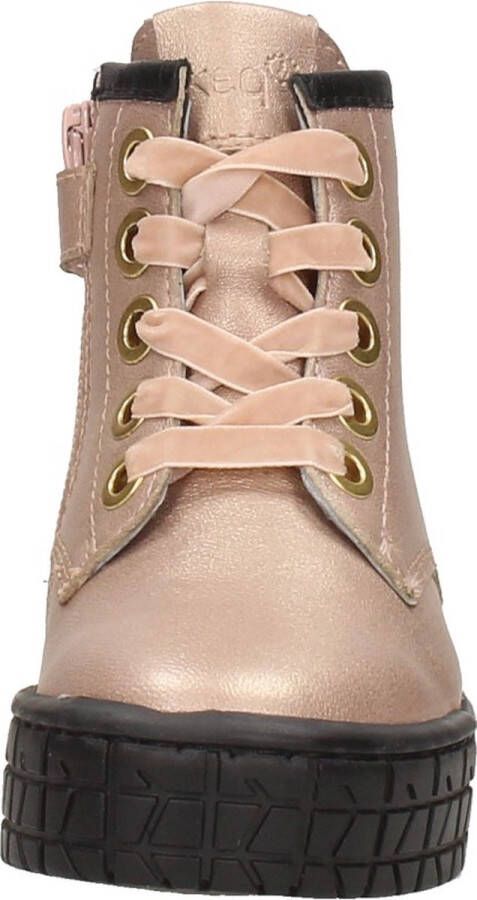 KEQ Meisjes veterschoenen Veterschoen hoog Champagne