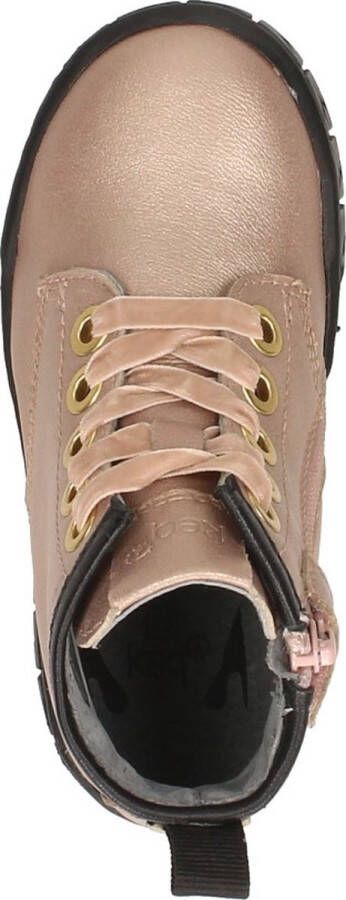 KEQ Meisjes veterschoenen Veterschoen hoog Champagne