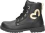 KEQ Meisjes veterschoenen Veterschoen hoog zwart - Thumbnail 8