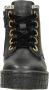 KEQ Meisjes veterschoenen Veterschoen hoog zwart - Thumbnail 5