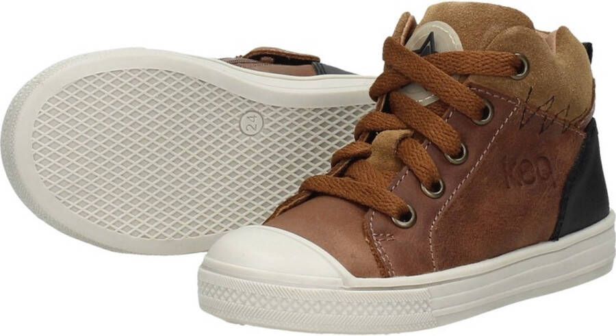 KEQ Veterschoenen Hoog Veterschoenen Hoog cognac