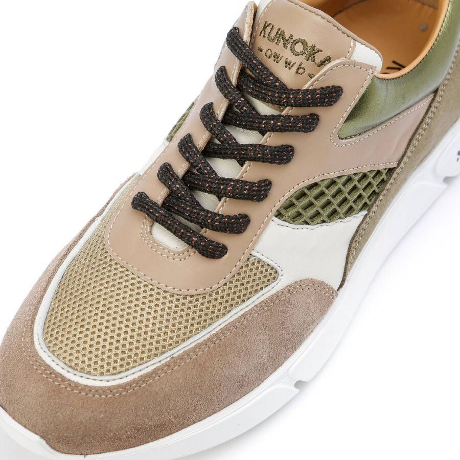 Kunoka ARI platform sneaker khaki and beige Sneakers Dames Beige Groen Wit - Foto 4