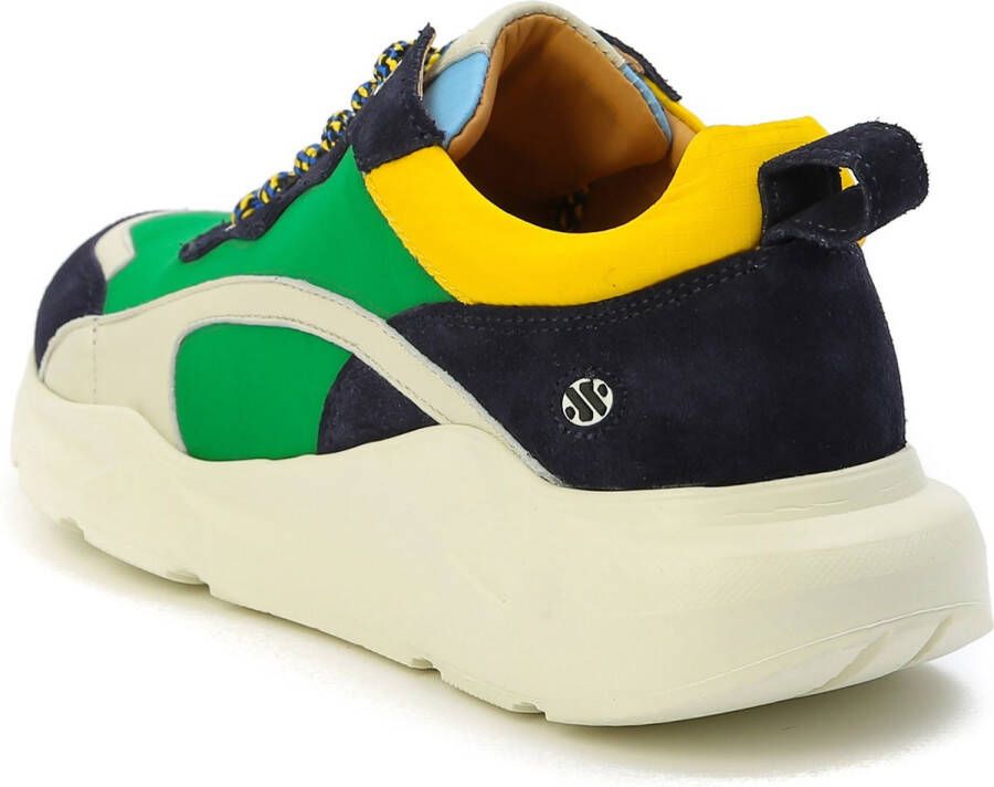 Kunoka IZZI platform sneaker green multi Sneakers Dames Groen Blauw Geel Wit