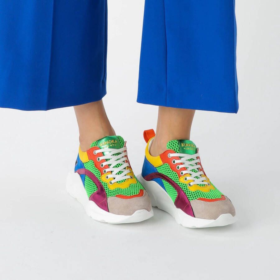 Kunoka IZZI platform sneaker Parrot Sneakers Dames Veelkleurig