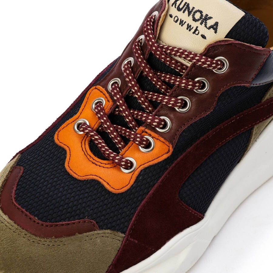 Kunoka IZZI platform sneaker supernova Sneakers Dames Zwart Bordeaux Rood Groen