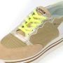 Kunoka STRIPY platform sneaker beige and fluo yellow Sneakers Dames Beige Groen Geel Wit - Thumbnail 4