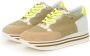 Kunoka STRIPY platform sneaker beige and fluo yellow Sneakers Dames Beige Groen Geel Wit - Thumbnail 6