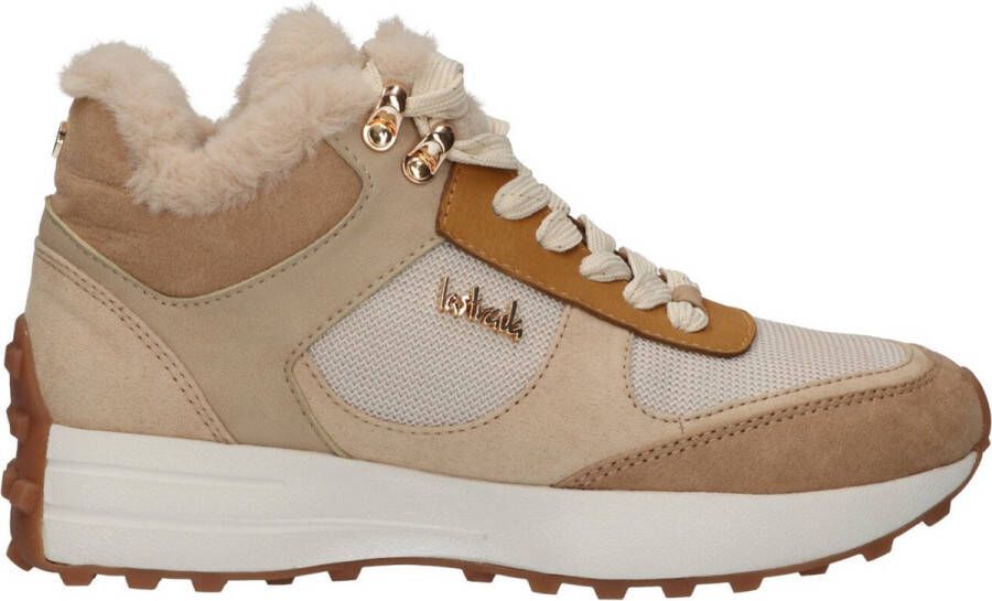 La Strada Sneakers met nepbont beige dames