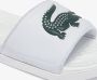 Lacoste Croco Dualiste Slide Slippers Voor Heren Rubberen Zool Logoprint Wit Groen - Thumbnail 12