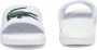 Lacoste Croco Dualiste Slide Slippers Voor Heren Rubberen Zool Logoprint Wit Groen - Thumbnail 11