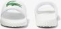 Lacoste Croco Dualiste Slide Slippers Voor Heren Rubberen Zool Logoprint Wit Groen - Thumbnail 13