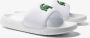 Lacoste Croco Dualiste Slide Slippers Voor Heren Rubberen Zool Logoprint Wit Groen - Thumbnail 14