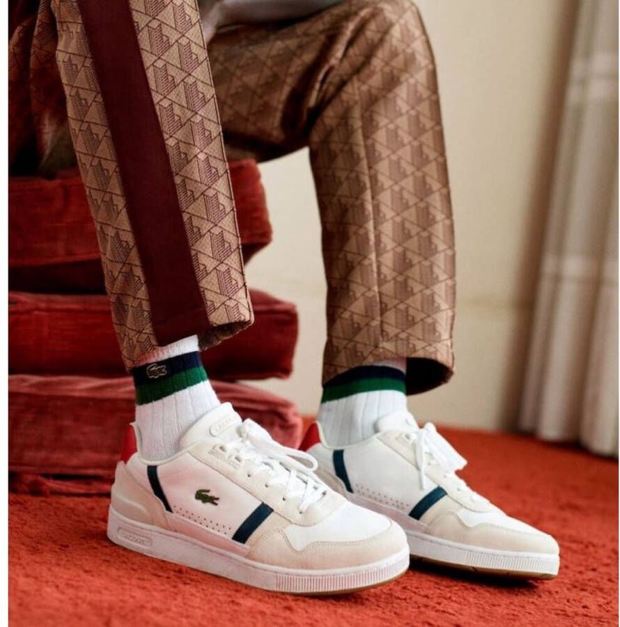 Lacoste T-Clip Leather Heren Sneakers Schoenen Leer Wit 740SMA0048407