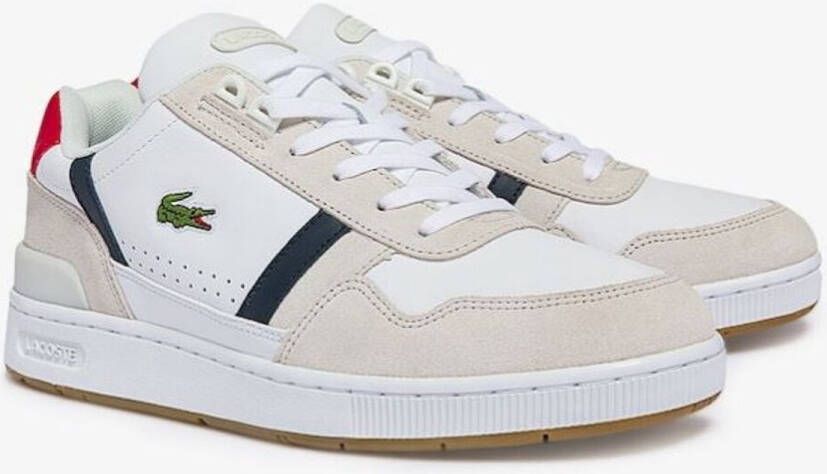 Lacoste T-Clip Leather Heren Sneakers Schoenen Leer Wit 740SMA0048407