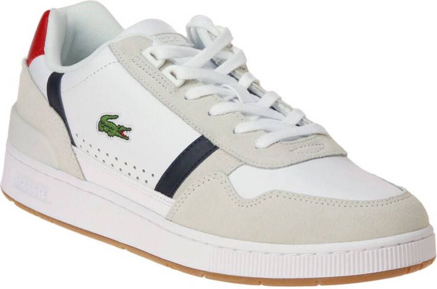 Lacoste T-Clip Leather Heren Sneakers Schoenen Leer Wit 740SMA0048407