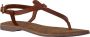 Lazamani Leren Sandalen met Gouden Gesp Brown Dames - Thumbnail 8