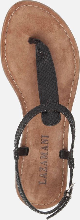 Lazamani Anna Leren Dames Sandalen Black