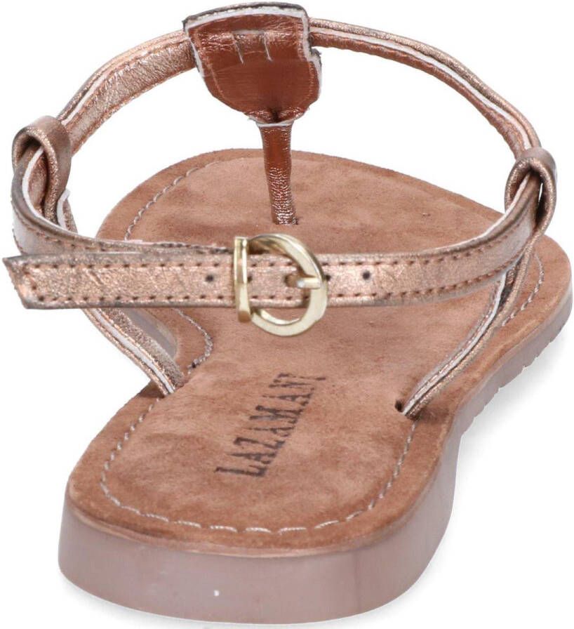 Lazamani Ladies shiny sandals Brons Leer Platte sandalen Dames - Foto 12