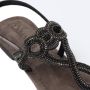 Lazamani Bronzen Sandaal met Strass en Kralen Brown Dames - Thumbnail 11