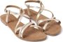 Lazamani Zoe Leren Dames Sandalen Gold - Thumbnail 4