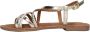 Lazamani Zoe Leren Dames Sandalen Gold - Thumbnail 8