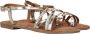 Lazamani Zoe Leren Dames Sandalen Gold - Thumbnail 9