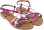 Lazamani Metallic Leren Sandalen Multicolor Dames - Thumbnail 5