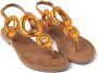 Lazamani Oranje Sandaal met Metallic Afwerking Orange Dames - Thumbnail 12