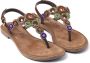 Lazamani Suède teensandaal Bruin Suede Platte sandalen Dames - Thumbnail 11