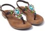 Lazamani Naomi Suede Dames Sandalen Brown Multi - Thumbnail 8