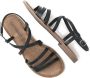 Lazamani Leren slingback sandaal Zwart Leer Platte sandalen Dames - Thumbnail 5