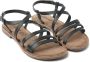 Lazamani Leren slingback sandaal Zwart Leer Platte sandalen Dames - Thumbnail 6