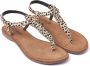 Lazamani Beige Sandalen met Dierenprint Multicolor Dames - Thumbnail 12