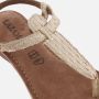 Lazamani T-band Sandalen goud Leer Dames - Thumbnail 14