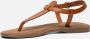 Lazamani Leren Sandalen met Gouden Gesp Brown Dames - Thumbnail 13