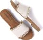 Lazamani Stijlvolle Leren Slippers met Gevlochten Band White Dames - Thumbnail 6