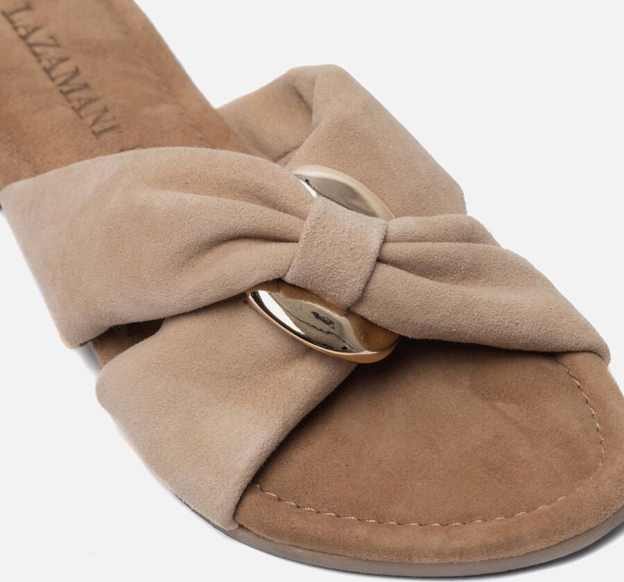 Lazamani Ladies mules crossed strap chamul Beige Suede Geen Dames - Foto 6