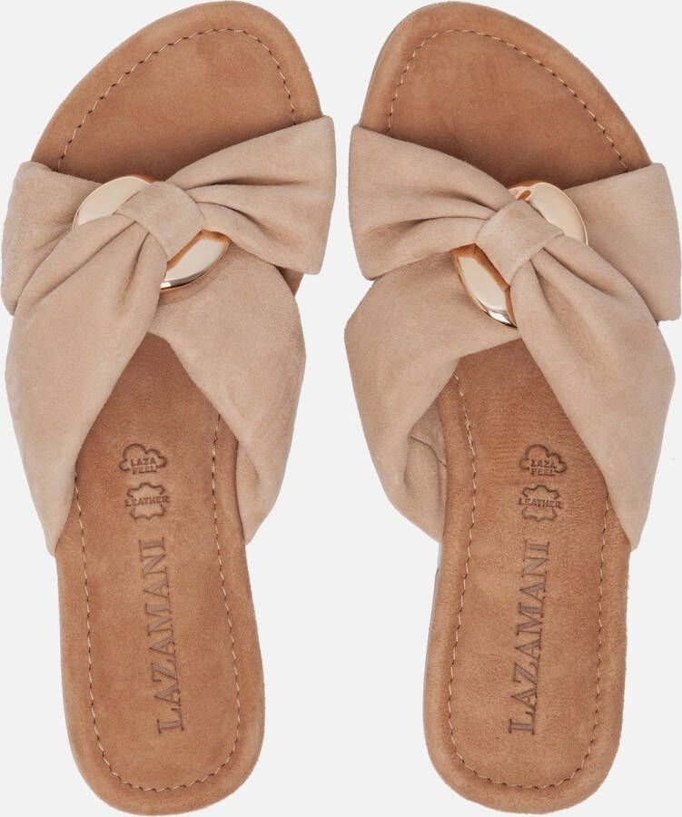 Lazamani Ladies mules crossed strap chamul Beige Suede Geen Dames - Foto 15