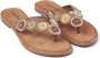 Lazamani Leren versierde teenslipper Beige Leer Teenslippers Dames - Thumbnail 15