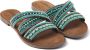 Lazamani Marlin Leren Dames Slippers Aqua - Thumbnail 3
